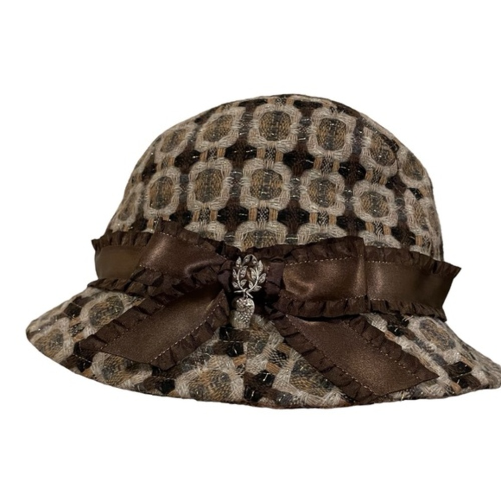 JUICY COUTURE Brown Woven Wool Blend Y2K Hat